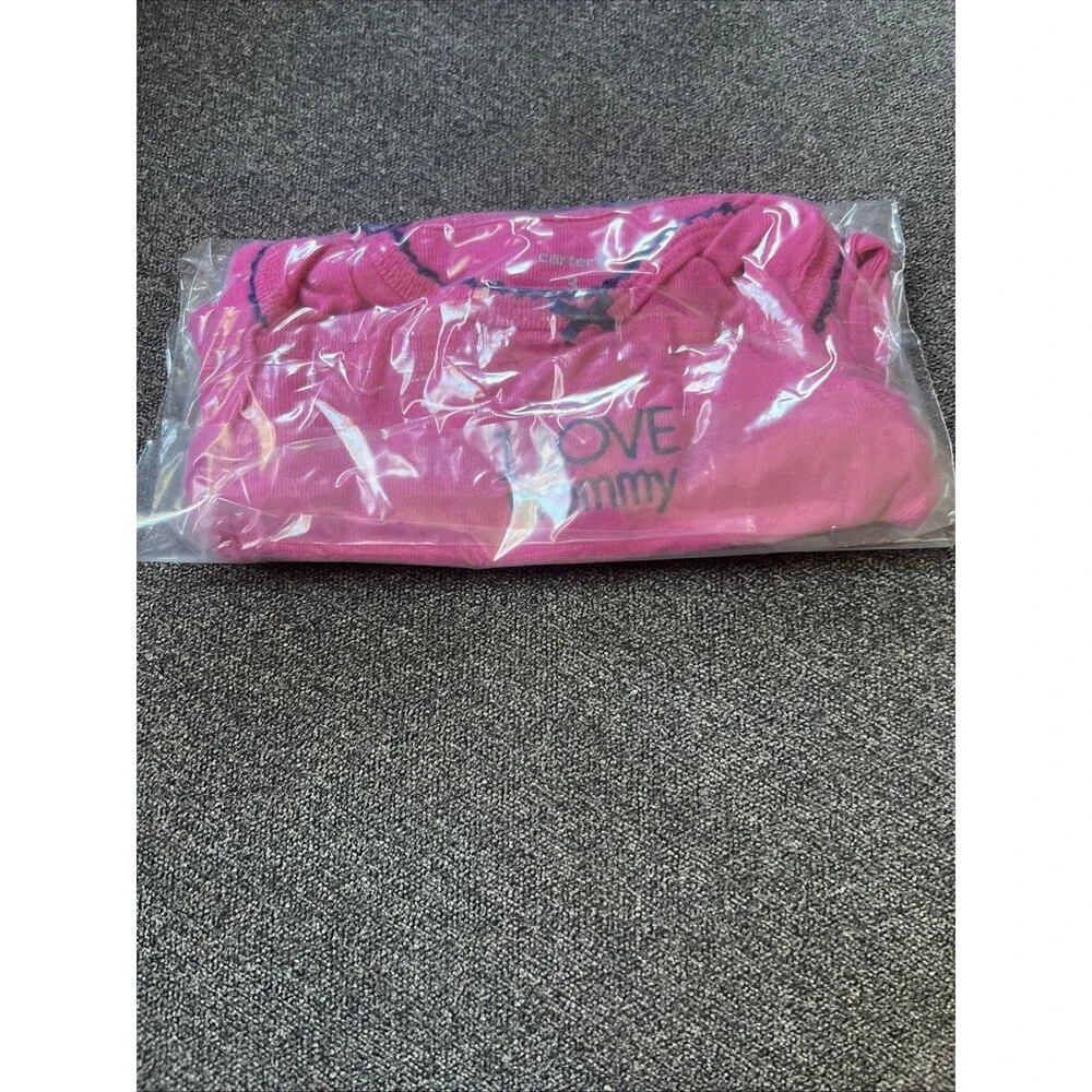 Baby‎ Girl Clothes Carter's Newborn Dark Pink I Love Mommy Bodysuit 3M